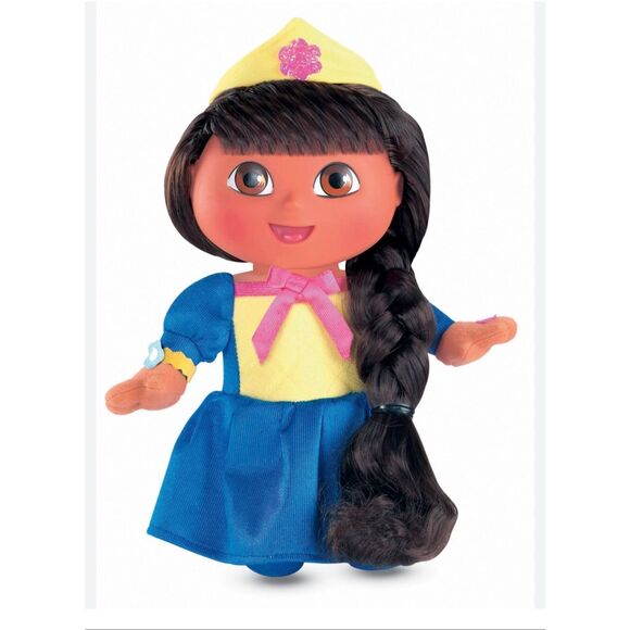2009 Fisher Price Fairytale Dora the Explorer Doll Realistic Hair & Brush 9” NEW - Picture 1 of 7